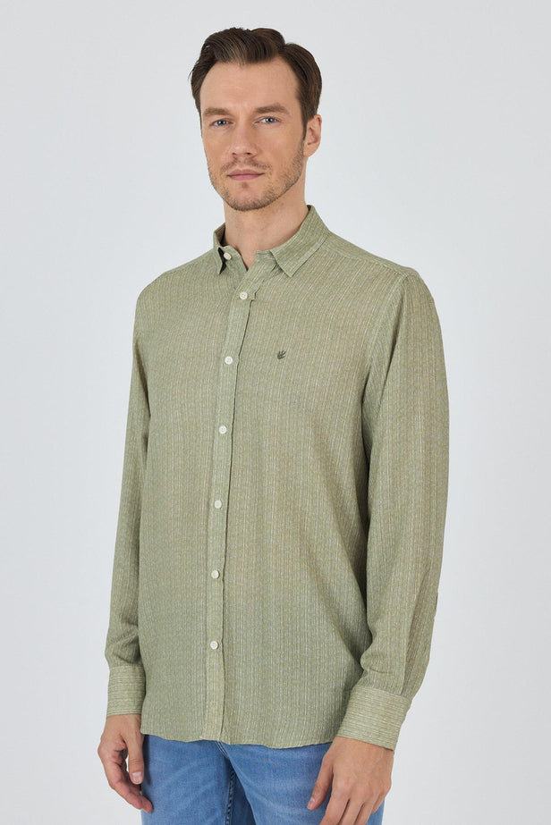 IMZA Men's Linen Blend Comfort Fit Casual Shirt – 1004250112