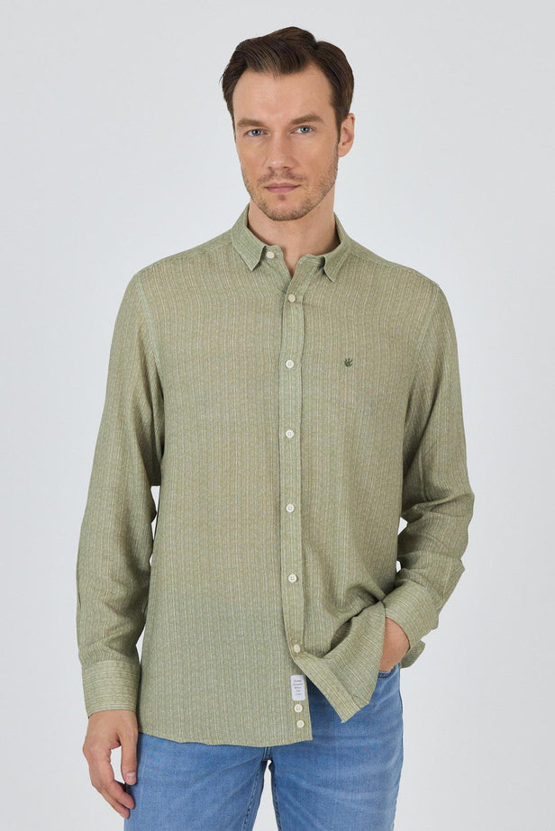 IMZA Men's Linen Blend Comfort Fit Casual Shirt – 1004250112