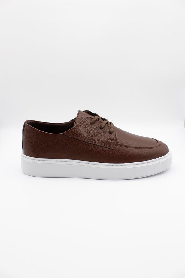 Dark Brown 100% Leather Lace-Up EVA Sole Casual Shoes 1033240158