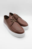 Dark Brown 100% Leather Lace-Up EVA Sole Casual Shoes 1033240158