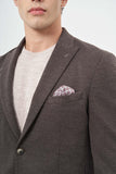 Brown Self-Patterned Knitted Wing Lapel 6 Drop Slim Fit Casual Blazer 1002245156