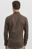 Long Sleeve Plain Weave Stiff Collar Classic Slim Fit Shirt 1004240334