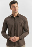 Long Sleeve Plain Weave Stiff Collar Classic Slim Fit Shirt 1004240334
