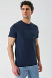 Short Sleeve Printed Crew Neck Pocket Slim Fit Cotton T-Shirt 1011240181