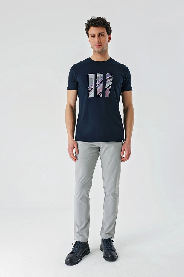 IMZA Men's Printed 100% Cotton Slim Fit Casual T-Shirt – 1011240165