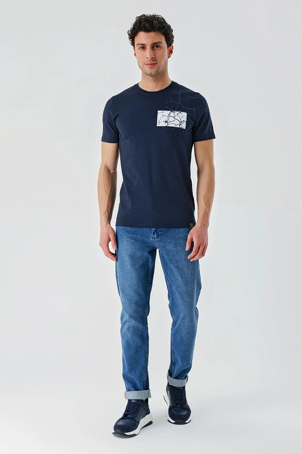 IMZA Men's Printed 100% Cotton Slim Fit Casual T-Shirt – 1011240180