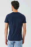 Short Sleeve Printed Crew Neck Pocket Slim Fit Cotton T-Shirt 1011240181