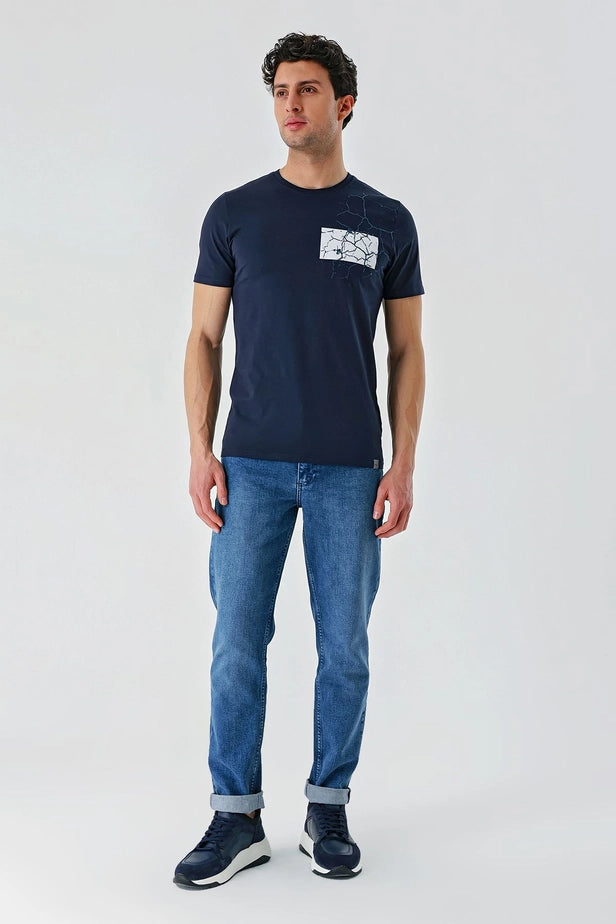 IMZA Men's Printed 100% Cotton Slim Fit Casual T-Shirt – 1011240180