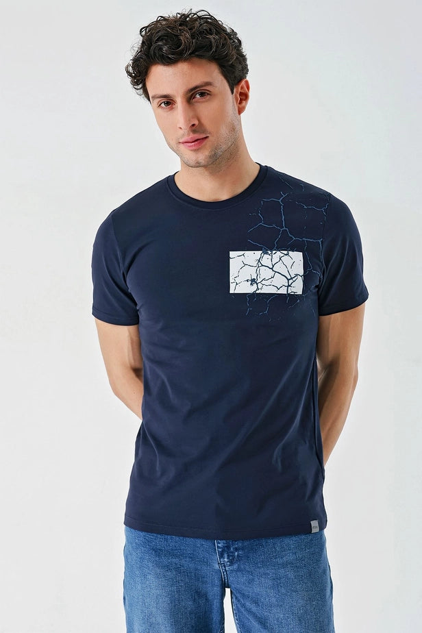 IMZA Men's Printed 100% Cotton Slim Fit Casual T-Shirt – 1011240180