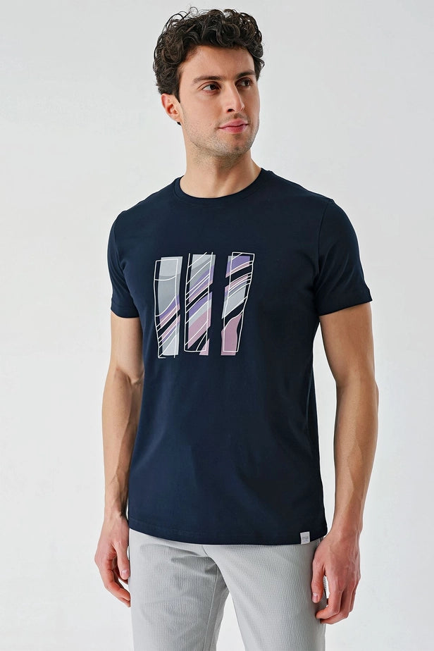 IMZA Men's Printed 100% Cotton Slim Fit Casual T-Shirt – 1011240165