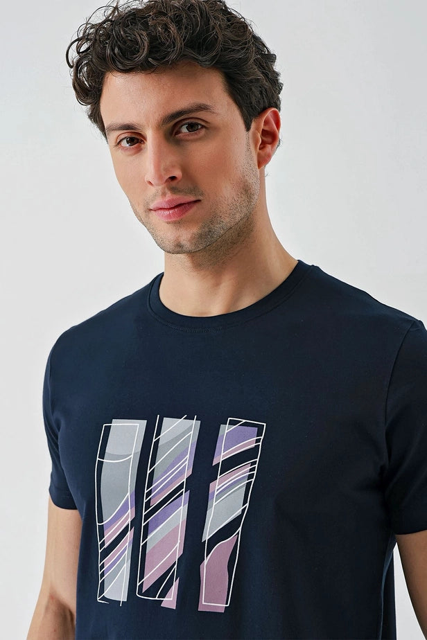 IMZA Men's Printed 100% Cotton Slim Fit Casual T-Shirt – 1011240165