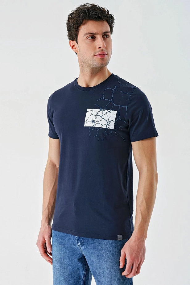 IMZA Men's Printed 100% Cotton Slim Fit Casual T-Shirt – 1011240180