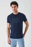 Short Sleeve Printed Crew Neck Pocket Slim Fit Cotton T-Shirt 1011240181