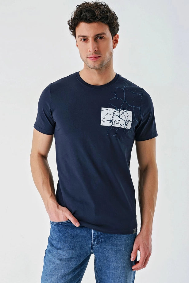 IMZA Men's Printed 100% Cotton Slim Fit Casual T-Shirt – 1011240180