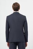 Navy Plain Weave Double-Breasted 6 Drop Slim Fit Classic Suit 1001245172