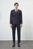 Navy Plain Weave Double-Breasted 6 Drop Slim Fit Classic Suit 1001245172