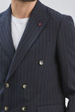 IMZA Men's Striped Double-Breasted Slim Fit Classic Blazer – 1002240159