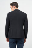 Textured Peak Lapel Stretch 6 Drop Slim Fit Classic Blazer 1002240111