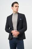 Textured Peak Lapel Stretch 6 Drop Slim Fit Classic Blazer 1002240111