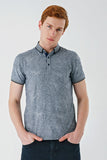 IMZA Men's Patterned Jacquard Slim Fit Casual Polo T-Shirt – 1011240176