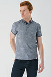 IMZA Men's Patterned Jacquard Slim Fit Casual Polo T-Shirt – 1011240176