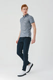 IMZA Men's Patterned Jacquard Slim Fit Casual Polo T-Shirt – 1011240176