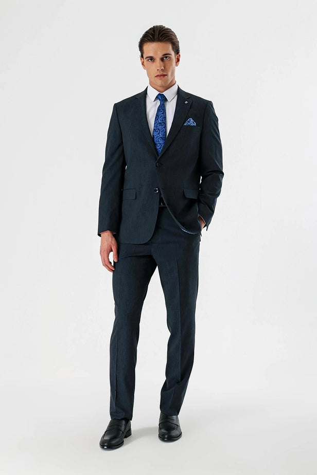 IMZA Men's Patterned Comfort Fit Stretch Classic Suit – 1001240153