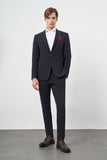 IMZA Men's Patterned Knitted Slim Fit Classic Suit – Dark Navy – 1001245174
