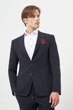 IMZA Men's Patterned Knitted Slim Fit Classic Suit – Dark Navy – 1001245174