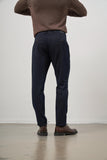 Navy Cotton Side Pocket Casual Comfort Fit Chino Trousers 1003245156