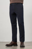 Navy Cotton Side Pocket Casual Comfort Fit Chino Trousers 1003245156