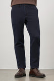 Navy Cotton Side Pocket Casual Comfort Fit Chino Trousers 1003245156