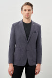 Houndstooth Pattern Knitted Mono Collar 2 Button 6 Drop Slim Fit Classic Jacket (Model 1002245166)