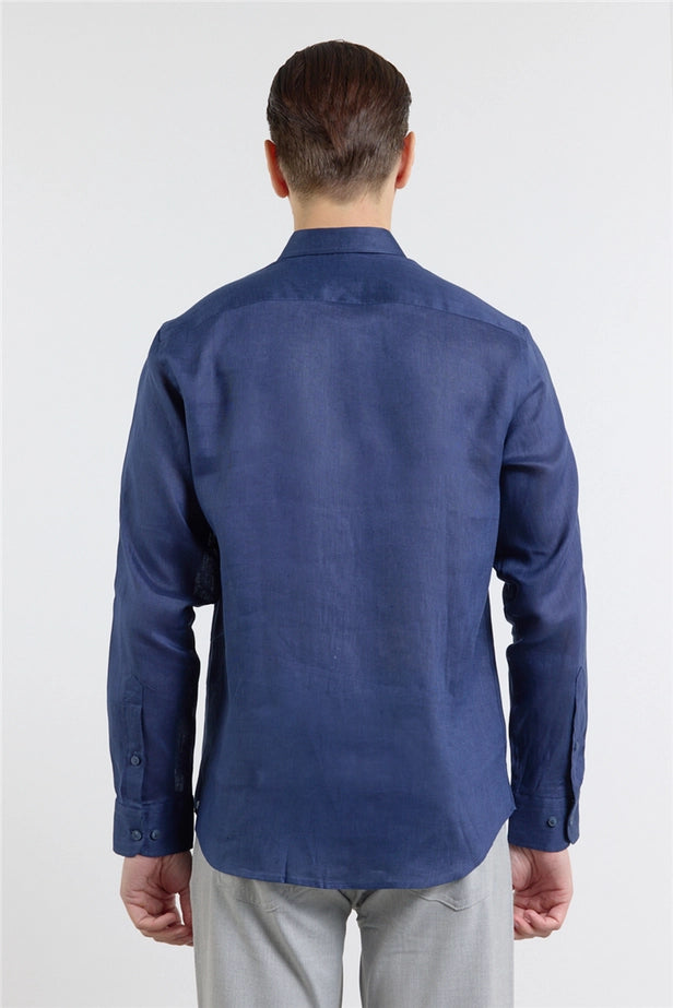 IMZA Men's 100% Linen Button-Down Slim Fit Shirt – 1004260161