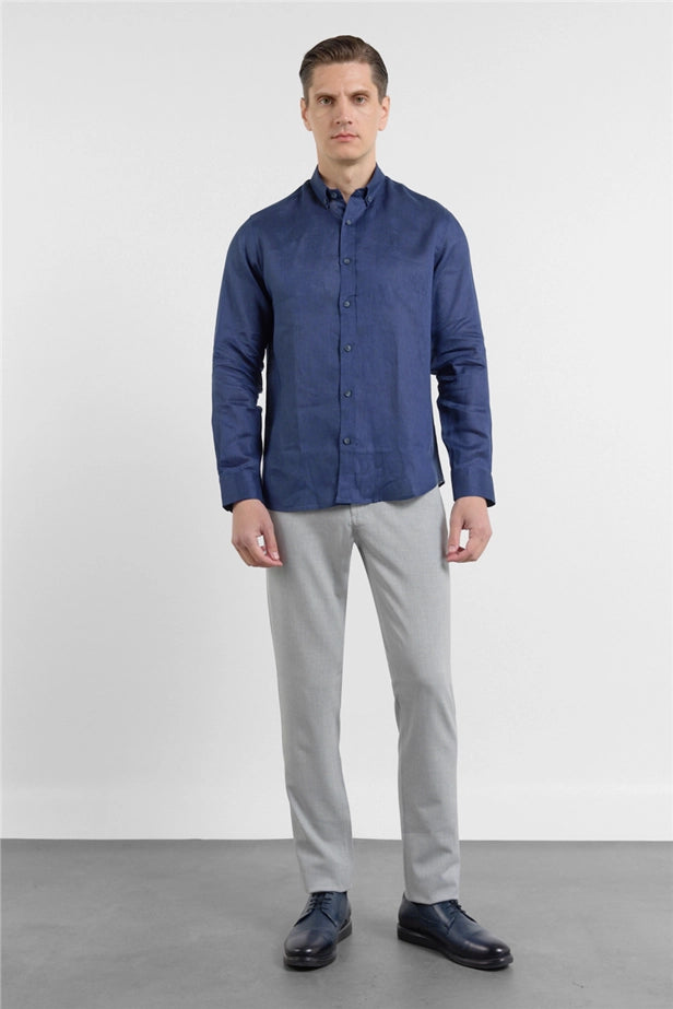 IMZA Men's 100% Linen Button-Down Slim Fit Shirt – 1004260161