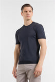 Short Sleeve Plain Crew Neck Pocketless Slim Fit T-Shirt 1011250179