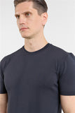 Short Sleeve Plain Crew Neck Pocketless Slim Fit T-Shirt 1011250179