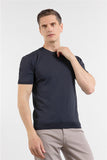 Short Sleeve Plain Crew Neck Pocketless Slim Fit T-Shirt 1011250179
