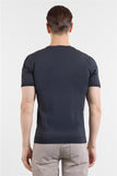 Short Sleeve Plain Crew Neck Pocketless Slim Fit T-Shirt 1011250179