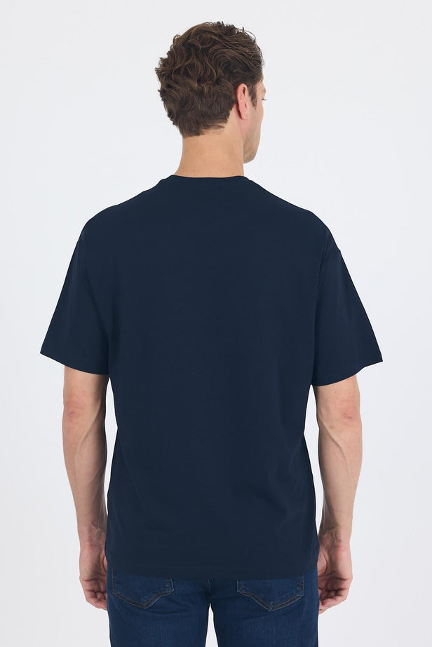 Short Sleeve Crew Neck Flap Pocket Oversize Cotton T-Shirt 1011250131
