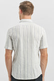 IMZA Men's Striped Dobby Slim Fit Short-Sleeve Shirt – 1004240244