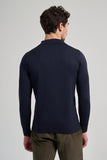 Navy Polo Collar Plain Casual Cotton Slim Fit Knitwear 1012245250
