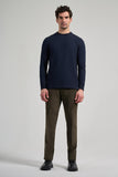 Long Sleeve Plain Knit Crew Neck Pocketless Standard Fit Sweatshirt 1013245252