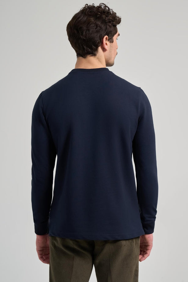 Long Sleeve Plain Knit Crew Neck Pocketless Standard Fit Sweatshirt 1013245252