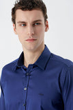 Long Sleeve Satin Pocketless Slim Fit Cotton Shirt 1004230912