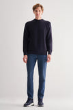 Half Turtleneck Long Sleeve Pocketless Comfort Fit Cotton Knitwear 1012255203