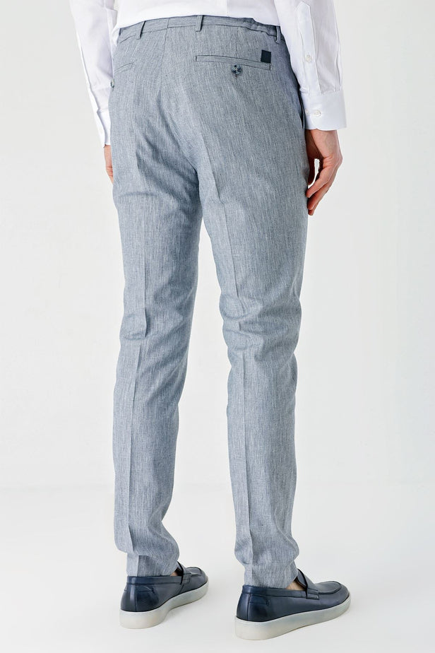 Elasticated Waist Linen Blend Slim Fit Jogger Pants with Side Pockets (Model 1003240103)