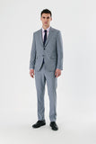 Gray Filafil Peak Lapel Double Vent 6 Drop Slim Fit Classic Suit 1001240162