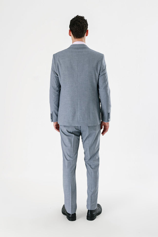 Gray Filafil Peak Lapel Double Vent 6 Drop Slim Fit Classic Suit 1001240162