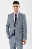 Gray Filafil Peak Lapel Double Vent 6 Drop Slim Fit Classic Suit 1001240162